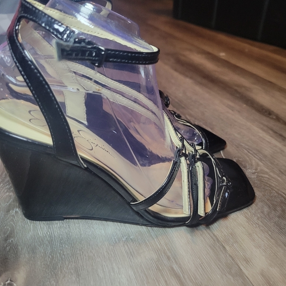 Jessica‎ Simpson Cenedra Sandal Black leather womens Size 10 M - Picture 4 of 8